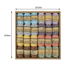 24Pcs Two-Colored Paper Twine Metallic String Paper Cord Raffia Stripes for Gifts Wrapping and DIY Decoration